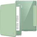 Fintie Slim Case for 6" Kindle (11th Generation-2024/2022 Release), Ultra Clear Soft Flexible Transparent TPU Back Cover Light Shell Auto Wake/Sleep for Kindle 2024/2022 11th Gen, Agave Green