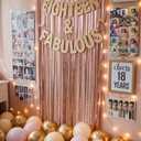 Pre-Strung Eighteen & Fabulous Gold Glitter Banner - Happy 18th Birthday Party Banner - 18th Wedding Anniversary Decorations - Milestone Birthday Party Decorations