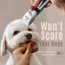 oneisall Low Noise 2-Speed Quiet Dog Grooming Kit - Rechargeable Cordless Pet Hair Clipper Trimmer Shaver for Small and Large Dogs, Cats and Animals (Silver)