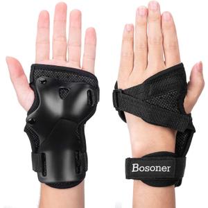 BOSONER Wrist Guards for Roller Skating, Skateboarding, Wristsavers Brace Protective Gear for Youth (1 Pair) (M (Youths 6-14 years))