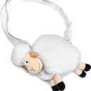 Adult Plush White Sheep Bag Cute Crossbody Bag with Adjustable Shoulder Strap