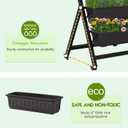 Homdox 5-Tier Elevated Garden Bed with Lockable Caster Wheels - Freestanding Vertical Raised Bed with 5 Garden Planter Boxes- Perfect to Grow Vegetables Herbs Flowers Indoor(Black)
