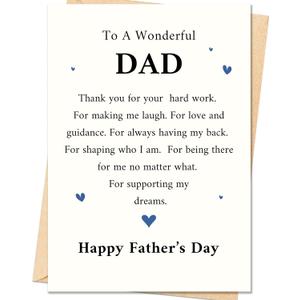 IDU Fathers Day Card, Fathers Day Cards Gifts Decorations for Dad from Daughter Son, Happy Father's Day Card Gifts Ideas with Envelope, Appreciation Thank You Cards for Father