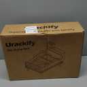 Urackify Dish Drying Rack for Kitchen Counter, Countertop Dish Rack with Drainboard, Multifunctional Dish Drainer with Cups Holder & Cutting Board, Home Plate Storage Rack with Cutlery Holder, Black