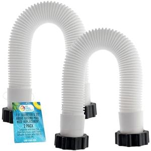 U.S. Pool Supply Above Ground Pool Hose Replacement 1.5" Diameter x 20" Long, Pack of 2 - Compatible with Intex Pool Filter Pump Hoses, Sand Filters, Saltwater Systems with 1,500 to 2,500 GPH
