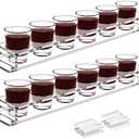 Beautyflier Pack of 2 Acrylic Shot Glass Holder, Shot Glass Serving Tray for Bar, Restaurant, Party, Family Gathering (Shot Glasses Not Included)