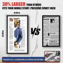 JupDec 11 × 22 Up to 13 × 24 Newspaper Frame, Premium Wood Display Case with Acrylic Panel, Wall Mount or Tabletop Stand, Perfect for Home & Office Decor, Ideal Gift for Collector, 1 Pack, White