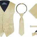 S.H. Churchill & Co. Boys 4 Piece Formal Paisley Vest and Tie Set 2T