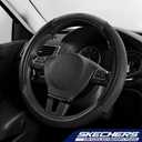 Skechers Air-Cooled Steering Wheel Cover,Leather Car Steering Wheel Cover Universal Fit 14" 1/2-15" Car Wheel Protector for Men Women Fit Suvs,Vans,Sedans,Car,Trucks,Black