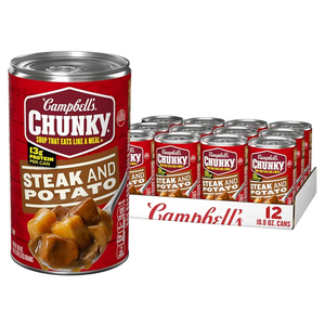 Campbell’s Chunky Soup, Steak and Potato Soup, 18.8 Ounce Can (Pack of 12) BBD; 06/18/27