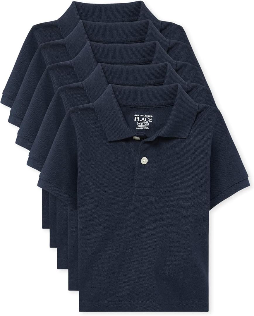 The Children's Place Baby and Toddler Boys Short Sleeve Polo Shirt (3T, Nautico 3-pack)