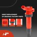 A-Premium (Red) Set of 8 Ignition Coil Pack and Iridium Spark Plugs Compatible with Hyundai Sonata 2011-2014, Santa Fe Sport 2013-2015 & Kia Optima 2011-2015, Sportage 2011-2016, 2.0L