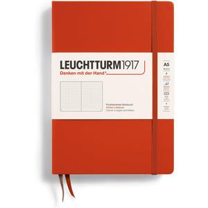 LEUCHTTURM1917 - Notebook Hardcover Medium A5-251 Numbered Pages for Writing and Journaling (Fox Red, Dotted)