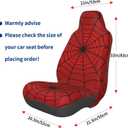 Red Spider Web Car Seat Cover, Full Set Front Bucket The Car Chair Cover Protectors Accessories
