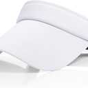 2 x Sun Visor Hat Sport Wear Athletic Visor Adjustable Lightweight Wide Brim Cap Beach Hat for Women and Men Golf Tennis (White)