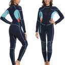 XUKER Wetsuit Men Women 3mm, Neoprene Wet Suits Front Zip Full Body Long Sleeve Diving Suit in Cold Water for Water Sports (XX-Large)