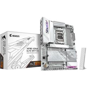 GIGABYTE X870E AORUS Elite WIFI7 ICE AMD AM5 LGA 1718 Motherboard, ATX, DDR5, 4X M.2, PCIe 5.0, USB4, WIFI7, 2.5GbE LAN, EZ-Latch 