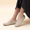 Women's Ballet Flat Dressy Casual Knit Shoes Round Toe Women Mesh Flats 8.5
