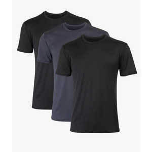 Hanes Men's Moves Breathable Mesh Back T-Shirt, X-Temp Moisture-Wicking Tee, White or Black/Grey, 3-Pack, Size XXL