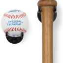 Wallniture Sporta Baseball Holder, Baseball Bat Wall Mount Display Stand for Man Cave Decor, Sports Memorabilia Ball Storage Rack Set of 2 Black