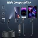 Endoscope Camera with Light, 1920P HD Borescope Tools with 8 Adjustable LED Lights, Endoscope with Semi-Rigid Snake Camera, Inspection Borescope for iOS and Android - 16.4ft Single Lens
