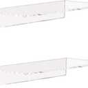 Weiai Clear Acrylic Shelves 12 Inch, Floating Wall Mounted Shelf for Wall Storage, Set of 2