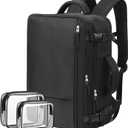 Hanples Travel Backpack for Women Men, Large Carry On Person Item Luggage Backpack, TSA Flight Approved 17.3 In Laptop Bag, Waterproof anti theft Casual Hiking Bag (Black)