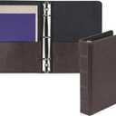 Samsill Vintage Leather Mini 3 Ring Binder 1 Inch Round Ring (Holds 200 Sheets), 5.5 x 8.5 Inch Documents, Professional Organizer, Planner, Notebook, Brown