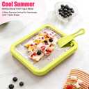 Rolled Ice Cream Maker - Instant Freeze Plate with 2 Scrapers, Food-Grade Stainless Steel Ice Cream Machine for Frozen Yoghurt, Rolled Ice Cream, Gelato, Soft Serve (White)