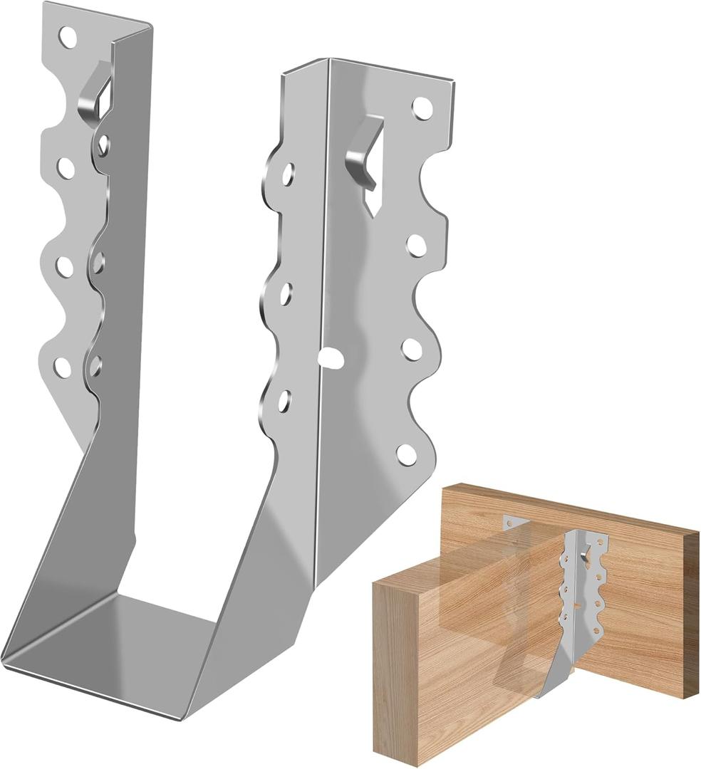 (30-Pack) Calvana 2x6 Steel Joist Hangers, 20 Gauge Double Shear Face Mount Rafter Brackets for Wood, Hurricane Ties for Rafters and Deck Brackets, for Pergola Hardware, Floors, Decks, Ceilings