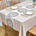 Yofori Wipeable Waterproof Tablecloth Vinyl Tablecloths for Rectangle Tables Heavy Duty PVC Tablecloth for Kitchen Dining Table(Flowers-1, 54'' x 78'')