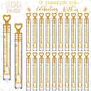 Shappy 100 Pcs Wedding Bubble Bulk Wedding Party Favors Bubble Wand for Guests Send Off with Stickers for Bridal Shower Anniversaries Celebration Goody Bag Stuffers Filler (Gold Heart)