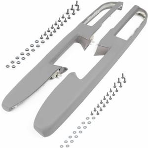 926-740 Front Driver & Passenger Side Armrest Repair Fit for Chevrolet Chevy Silverado Suburban Tahoe Avalanche For GMC Sierra Yukon 2010-2014 with Door Release Handle Above Armrest GM# 84127280, Grey