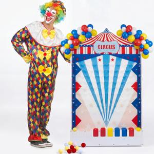 Fulmoon Large Disk Drop Game with 10 Disks and 60 Balloons Fun Carnival Game Circus Theme Party Games 30 x 18 Inch Acrylic Family Board Games for Carnival Decorations Birthday Supplies Activities