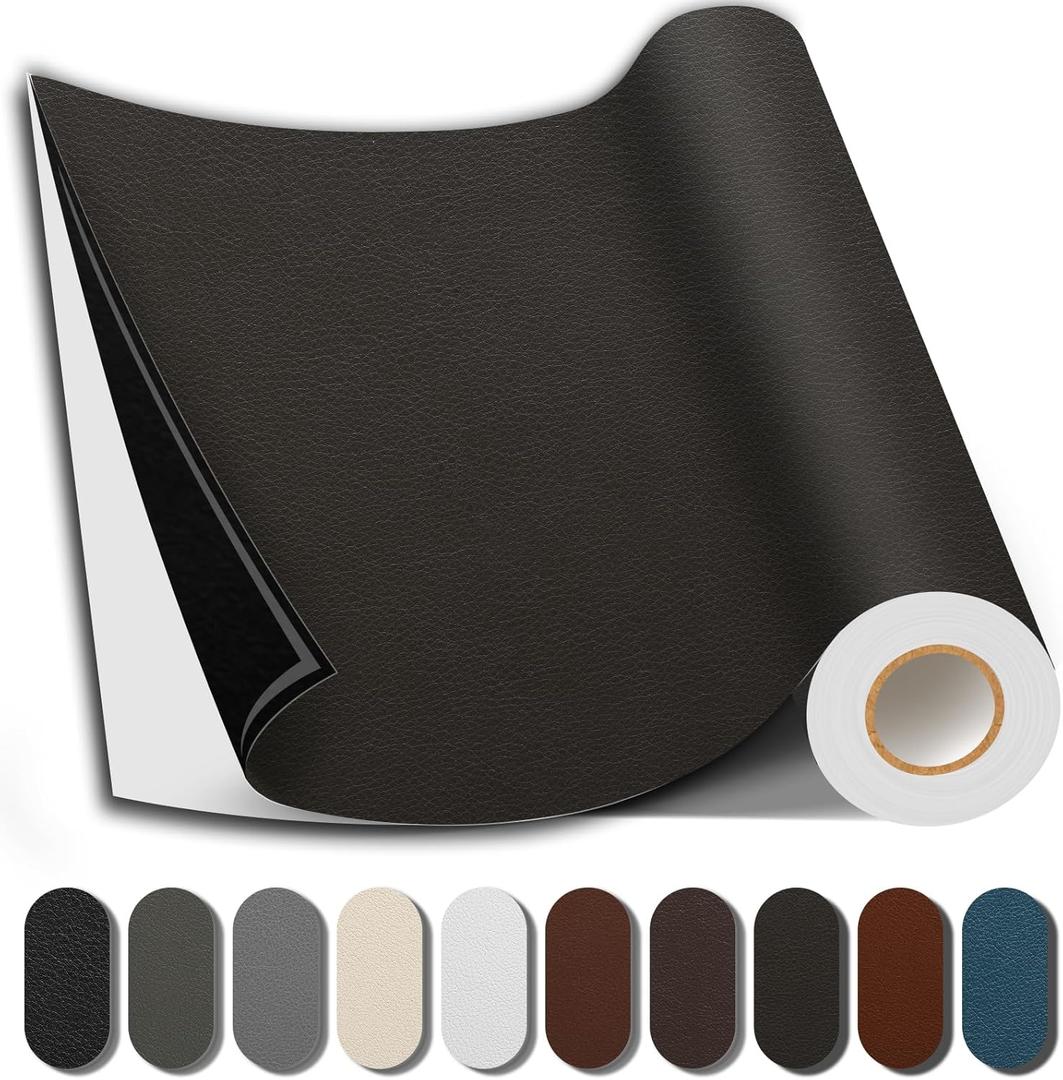 Leather Repair Patch, 35X79 Inch Repair Patch Self Adhesive Waterproof, DIY Large Vinyl Patches for Couches, Furniture, Kitchen Cabinets, Wall （Coffee, 35X79 Inch）