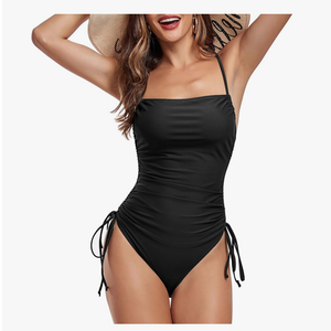 Zando One Piece Swimsuit Women Tummy Control Bathing Suits Cheeky High Cut One Piece Swimsuits Swimwear Tie Side L