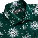 Hi-Tie Mens Christmas Dress Shirts Long Sleeve Casual Ugly Santa Claus Button Down Xmas Shirts for Men Party Holiday (Green, XXL)