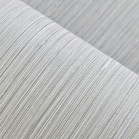 Haimin Grasscloth Wallpaper Textured 24in X 393in Fabric Contact Paper Wall Paper Textured Linen Peel and Stick Self-Adhesive Thick Vinyl Embossed Film Wallpaper (Beige Grey)