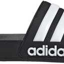 adidas Unisex-Adult Adilette Shower Slip On Slides (8 Women/7 Men, Black/White/Core Black)