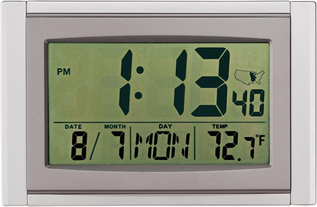 Fox Valley Traders 5 in 1 Large LCD Atomic Clock, Clocks & Electronics, One Size Fits All