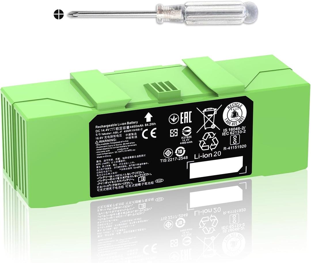 14.4V ABL-F Battery for iRobot Roomba i3 i3+ 3150 i4 i4+ 4150 i7 i7+ j7 j7+ 7158 7150 7550 7558 i8 and e5 5150 e5150 e6 e6198 Replacement Battery for Roomba i & e & j Series 64.2Wh 4460mAh