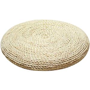 Handcrafted Eco-Friendly Breathable Padded Knitted Straw Flat Seat Cushion/Straw futon Cushion (Round Silk Wadding Filling 45cm(17.72in), Pack of 6