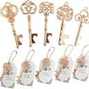 WODEGIFT 50 PCS Wedding Favors Key Bottle Openers,Bridal Shower Party Favors with Thank You Card Tag and Chains,Baby Shower Favors for Guests or Souvenirs for guests Bulk(Rose gold)