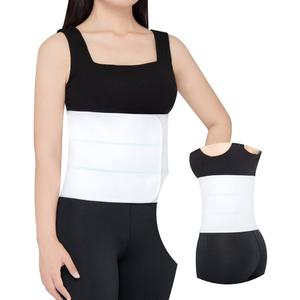 Abdominal Binder Post Surgery - Premium Belly Band for Stomach Support & Compression - Promote Recovery for Postpartum, Hysterectomy, Tummy Tuck, Hernia - Durable No-Fray Belly Wrap Waist Band (Size M, 9" High, White)