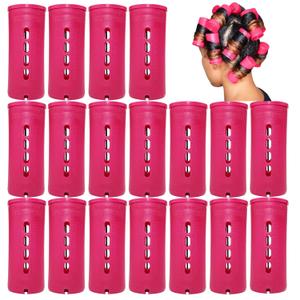 Jumbo Perm Rods 18 Pcs, Extra Large Size 3.25in/8.25cm Length, 1.38in/3.5cm Diameter, Red, Hair Rollers for Natural Hair, Home Hairdressing Tools