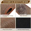 Stair Treads Non Slip, Rubber Backing Stair Treads for Wooden Steps, 15 PCS Thicken Linen Carpet Stair Runners Indoor for Kids Elders and Pets, No Residue Stair Carpet Treads, 8"x30", Brown