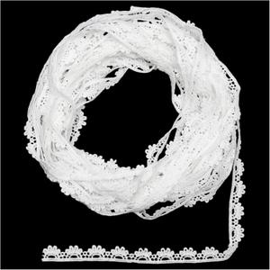 15 Yards White Lace Trim, Vintage Crocheted Lace Ribbons, Embroidery Scalloped Edge Lacework Ribbons for Bouquet, Gift Wrapping, Sewing(White)