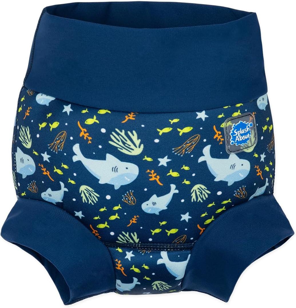 Splash About Happy Nappy Swim Diaper, Shark Reef, 12-24 Months