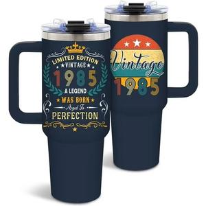 Birthday Gifts for Men, Vintage 1985 Tumbler for 41 Year Old Dad, Family Birthday Decorations, Best Gift Idea, 40 Oz Tumbler with Handle Christmas Gifts