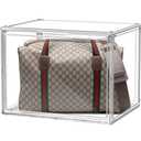 1 Pack Extra XXX-Large Acrylic Purse Display Case 17.7''x13''x13'' Clear Purse Handbag Organizer Stackable Storage Bins with Dustproof Magnetic Door Acrylic Box for Shoes, Helmet, Boots, Figures